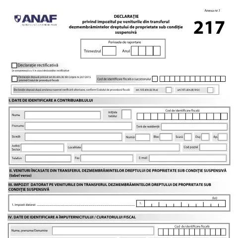 Document preview: Importanța Declarației 217 OPANAF 396/2025 în fiscalitate — Impozite & fiscalitate (CERFA n°217_OPANAF_396_2025)
