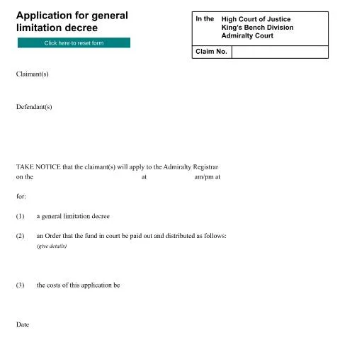Document preview: Understanding Form ADM17A in Maritime Liability Claims — Legal & justice