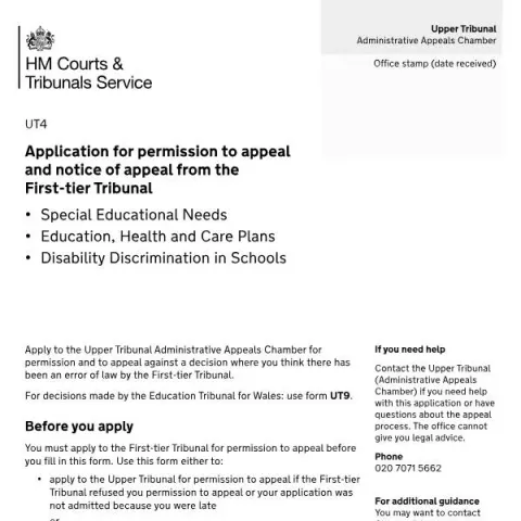 Document preview: Guide to Appealing SEN and EHC Decisions in the UK — Legal & justice (UT4)