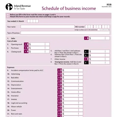 Document preview: Understanding the IR3B 2025 for Self-Employed Individuals — Taxes (CERFA n°IR3B)
