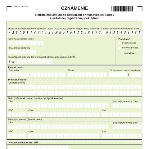 Document preview: Formulár OZNoSPUVRPv19: Dôležité informácie pre podnikateľov — Administratívne úkony (CERFA n°OZNoSPUVRPv19)