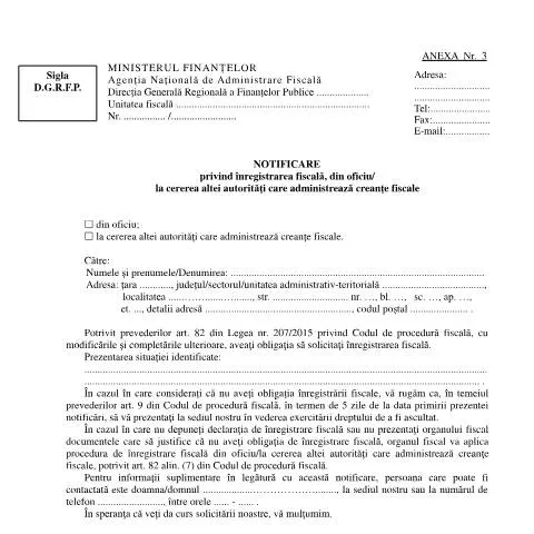 Document preview: Importanța Notificării OPANAF 2430/2025 în Sistemul Fiscal — Impozite & fiscalitate (CERFA n°A3_OPANAF_2430_2025)