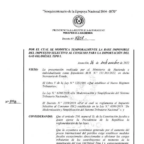 Vista previa del documento Ajuste temporal del ISC en Paraguay — Trámites administrativos
