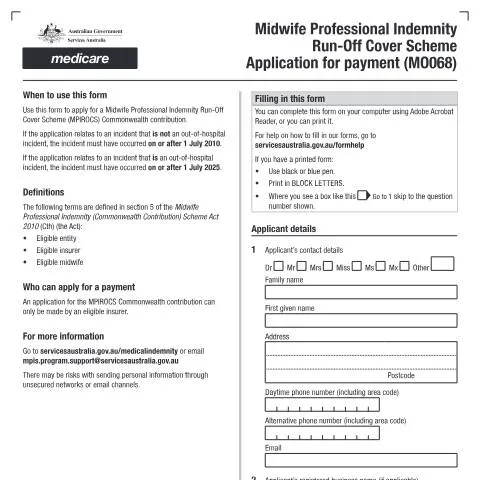 Document preview: Essential Guide to Midwife Indemnity Cover Application — Health (CERFA n°MO068)