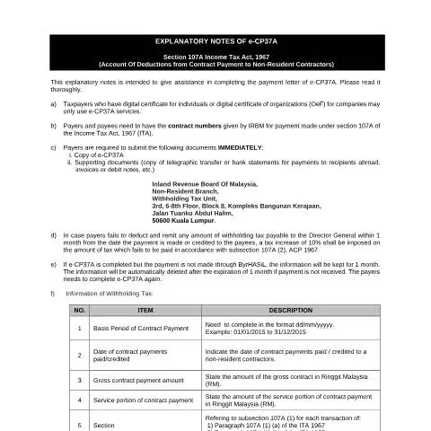 Document preview: Memahami e-CP37A untuk Pembayar Cukai di Malaysia — Cukai & percukaian (CERFA n°CP37A)