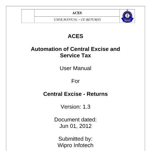 Document preview: Comprehensive Guide to ACES User Manual CE Returns Assessee V1.3 — Government & admin (CERFA n°ACES-User_Manual_CE_Returns_Assessee-V1.3)