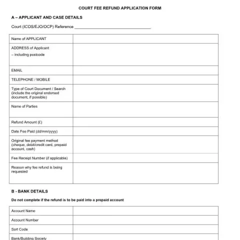 Document preview: Understanding the Court Fee Refund Application Process in Northern — Legal & justice