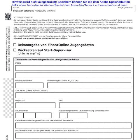 Dokumentvorschau: FinanzOnline Zugangsdaten für Unternehmer verwalten — Steuern (CERFA n°FON1U)
