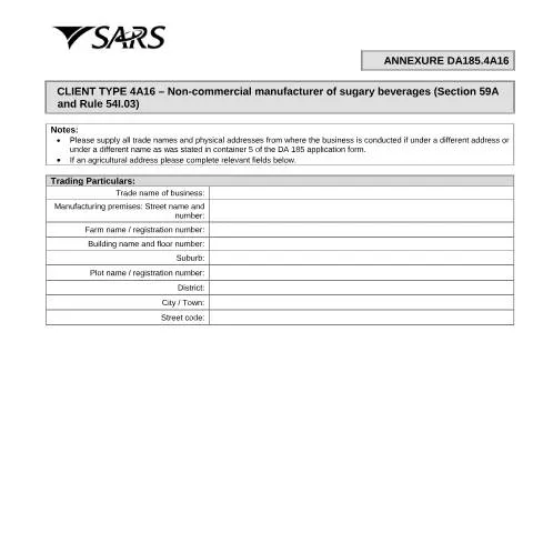 Document preview: Navigating the DA 185 4A16 Form for Beverage Compliance — Government & admin (CERFA n°DA 185 4A16)