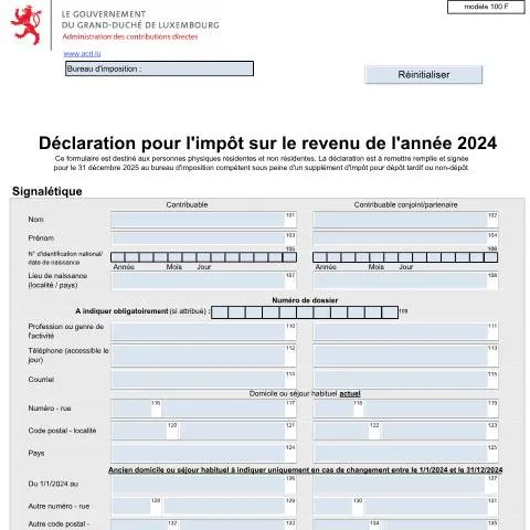 Aperçu du document Comprendre la déclaration 100 F pour l'impôt sur le revenu au — Impôts & fiscalité (CERFA n°100 F)
