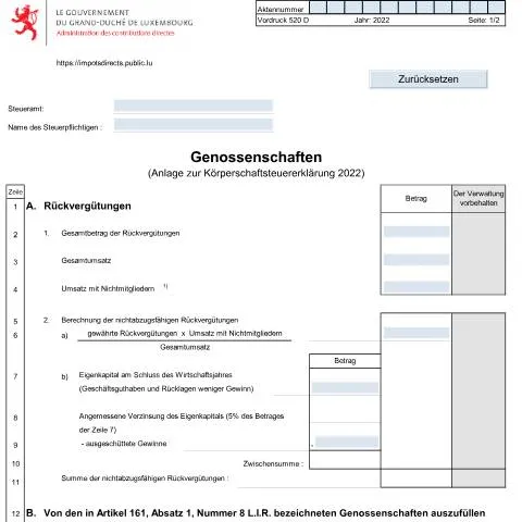 Aperçu du document Comprendre l'Annexe 520 D pour les coopératives luxembourgeoises — Démarches administratives (CERFA n°520 D)