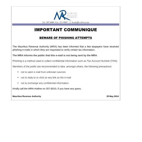 Document preview: Essential Guide to Phishing Attempts for Taxpayers — Government & admin (PhishingAttempts)
