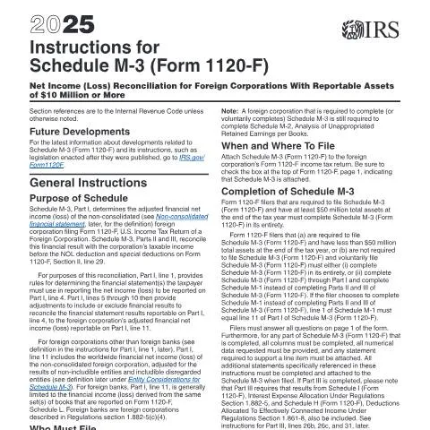 Document preview: Understanding Schedule M-3 for Foreign Corporations — Taxes (CERFA n°INST-1120FM3)