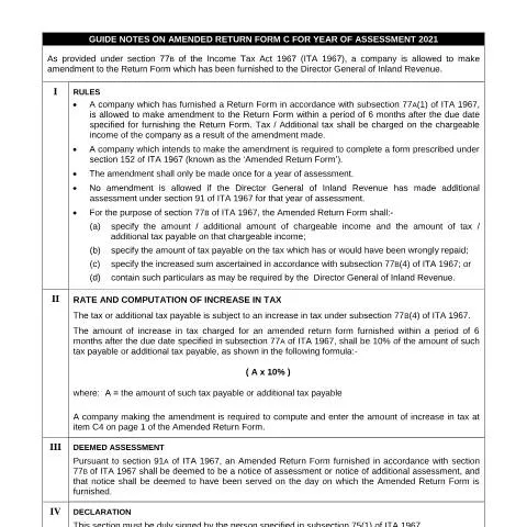 Document preview: Memahami Proses Kemasukan Semula Borang C 2021 — Cukai & percukaian