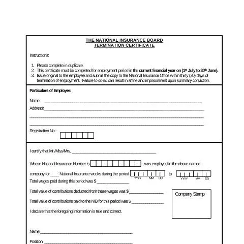 Document preview: Understanding the Termination Certificate in Employment Matters — Government & admin (CERFA n°term cert)