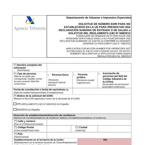 Vista previa del documento Guía para la Solicitud del Número EORI en España — Trámites administrativos