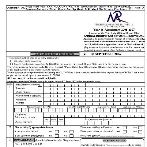 Document preview: Understanding the Individual Return 1A for Employees — Taxes (CERFA n°ind1a06)