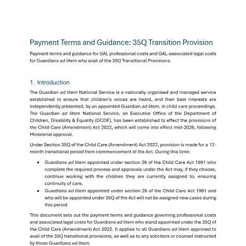 Document preview: Understanding the Transition to Guardian ad Litem under Section 35Q — Civil status & identity