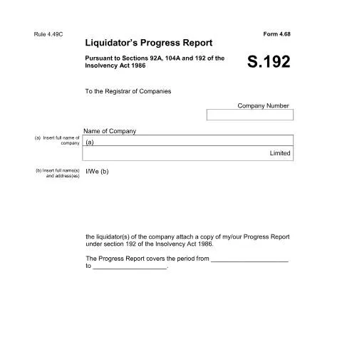 Document preview: Navigating the Liquidator's Progress Report (Form 4.68) — Government & admin