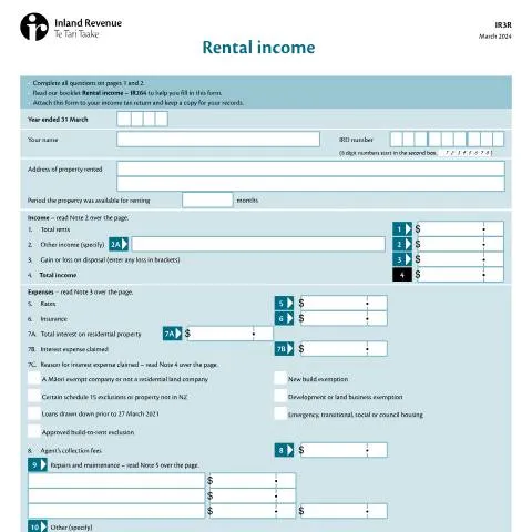 Document preview: Essential Guide to the Rental Income Schedule (IR3R) — Taxes (CERFA n°IR3R)