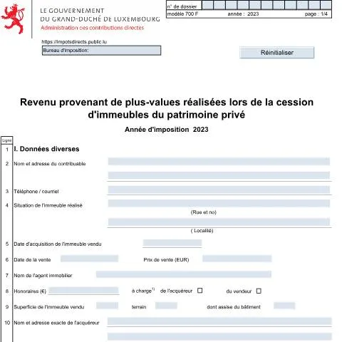 Aperçu du document Comprendre le formulaire 700 F pour vos plus-values immobilières — Impôts & fiscalité (CERFA n°700 F)