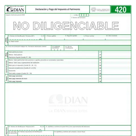 Vista previa del documento Impuesto al patrimonio en Colombia: Declaración F420-2006 — Impuestos (CERFA n°F420-2006)