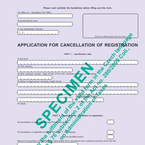 Document preview: Jak správně podat žádost o zrušení registrace? — Daně a fiskální záležitosti (CERFA n°25 5129/A)