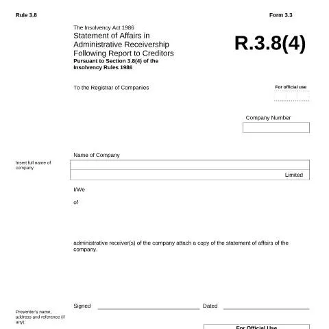 Document preview: Understanding the Statement of Affairs in Administrative Receivership — Government & admin