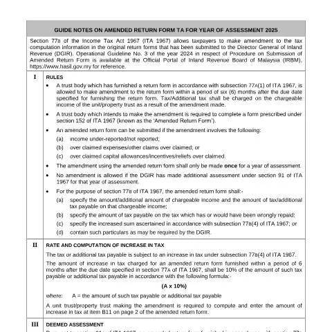 Document preview: Panduan Lengkap untuk Pembetulan Borang TA 2025 — Cukai & percukaian (CERFA n°TA)