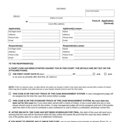 Document preview: Guide to Filling Out Ontario Court Form 8 for Family Law — Legal & justice (FLR 8)