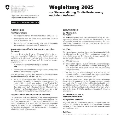 Dokumentvorschau: Verstehen Sie das Formular 3a der Eidgenössischen Steuerverwaltung — Steuern (3a)