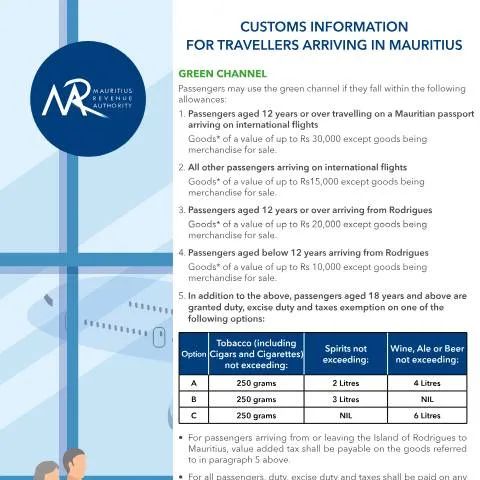 Document preview: Understanding Customs Regulations for Travelers to Mauritius — Government & admin (CustomsInformationEn)