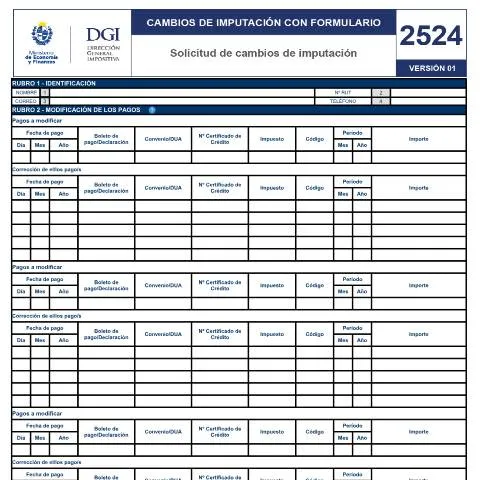 Vista previa del documento Importancia del Formulario 2524 en la DGI — Trámites administrativos (CERFA n°2524)