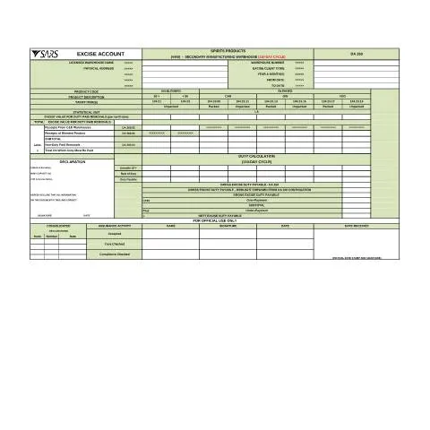 Document preview: Understanding the DA 260C3 Form for Spirits Manufacturing — Government & admin (CERFA n°DA 260C3)