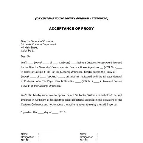 Document preview: Understanding Importers Acceptance of Proxy in Sri Lanka — Government & admin