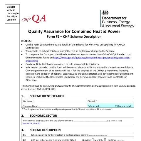Document preview: Key Insights on CHP Scheme Description Form F2 and F2(S) — Government & admin
