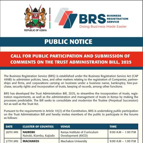 Document preview: Engage in the Trust Administration Bill 2025 Public Participation — Government & admin (CERFA n°CALL-FOR-PUBLIC-PARTICIPATION-25-x-3-5)