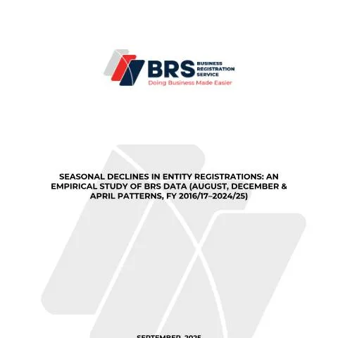 Document preview: Analyzing Seasonal Trends in Business Registrations in Kenya — Government & admin (CERFA n°SEASONAL-DECLINES-IN-ENTITY-REGISTRATIONS-AN-EMPIRICAL-STUDY-OF-BRS-DATA)