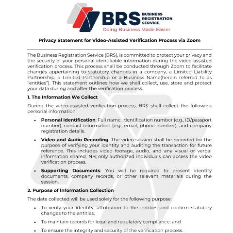 Document preview: Understanding the Privacy Statement for Video Verification in Kenya — Government & admin (CERFA n°Privacy-Statement-on-Video-Assisted-Verification-Process)