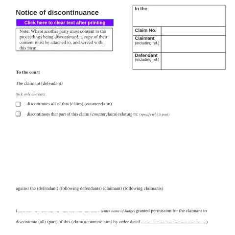 Document preview: How to Discontinue Civil Proceedings Using Form N279 in UK Courts — Legal & justice