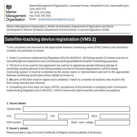 Document preview: Essential Steps for Vessel Monitoring System Registration — Government & admin