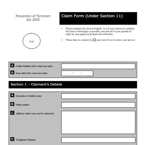Document preview: Essential Guide to the AC011 Claim Form — Legal & justice