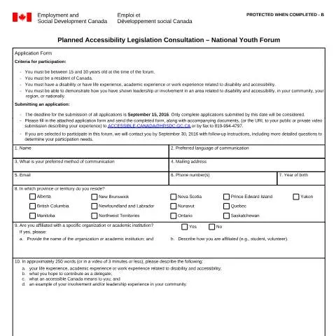 Document preview: Empower Youth Voices for Accessibility Legislation — Work & employment (CERFA n°EMP5618)