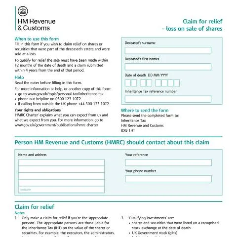 Document preview: How to Claim Inheritance Tax Relief When Inherited Shares Lose Value — Taxes