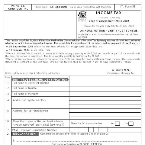 Document preview: Understanding the Annual Return for Unit Trusts in 2003/2004 — Government & admin (utru0304)