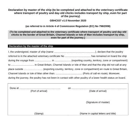 Document preview: Navigating Poultry Health Certificates in the UK — Government & admin