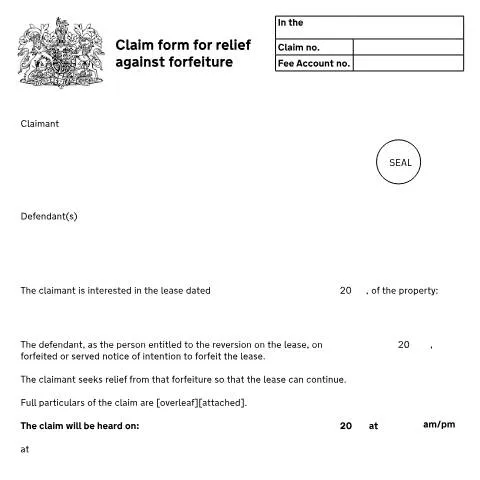 Document preview: How to Use Form N5A to Challenge Lease Forfeiture in UK Courts — Legal & justice