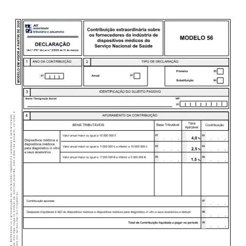 Pré-visualização do documento Entenda o Modelo 56 e sua Importância para o SNS — Impostos (CERFA n°Modelo 56)