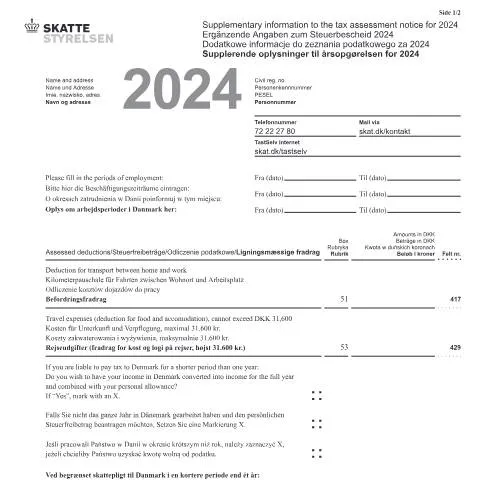 Document preview: Forståelse af dokument 04.069 EN til årsopgørelsen — Skatter & skat (CERFA n°04.069)