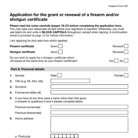Document preview: Firearms Application Forms: Complete UK Licensing Guide — Government & admin